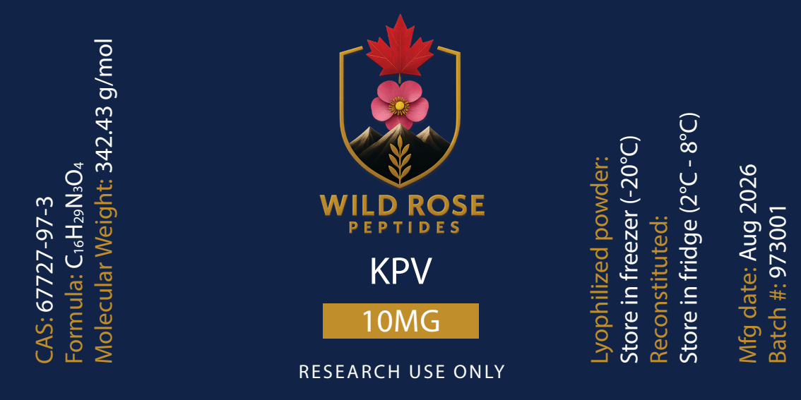 Example Wild Rose vial label with lot number placement