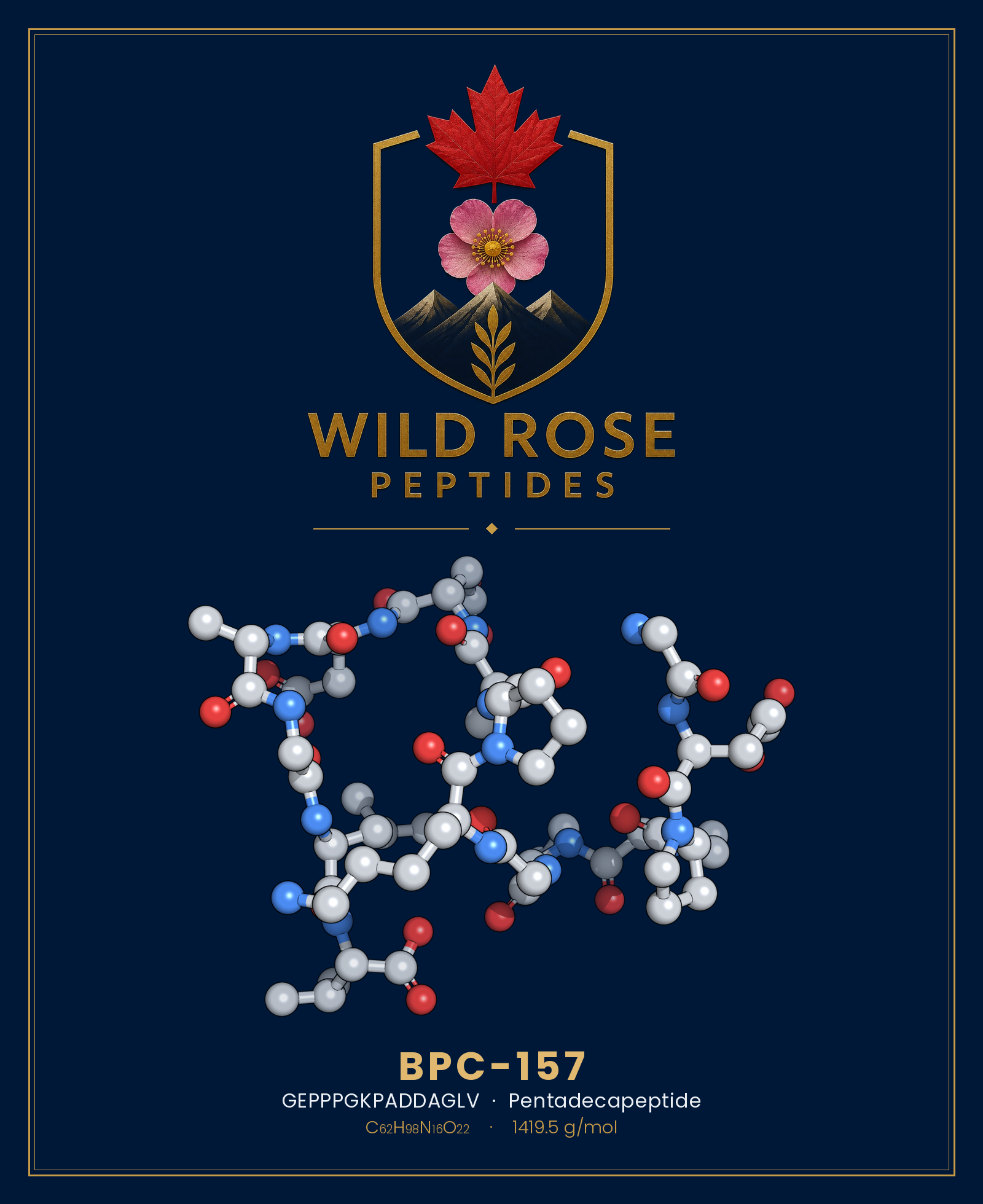 BPC-157 Capsules 3D molecular structure rendering